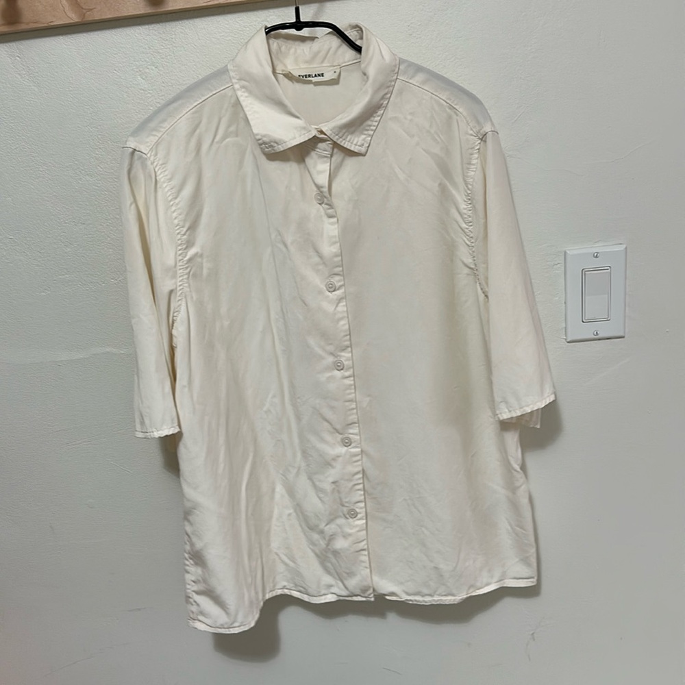 Everlane short-sleeve shirt in butterlite- Bone - Small